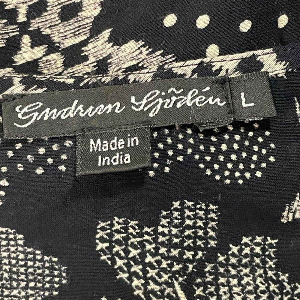 GUDRUN SJODEN "VIOLA" Button Front Short Sleeve Shirt Dress Black/White L - Picture 4 of 12